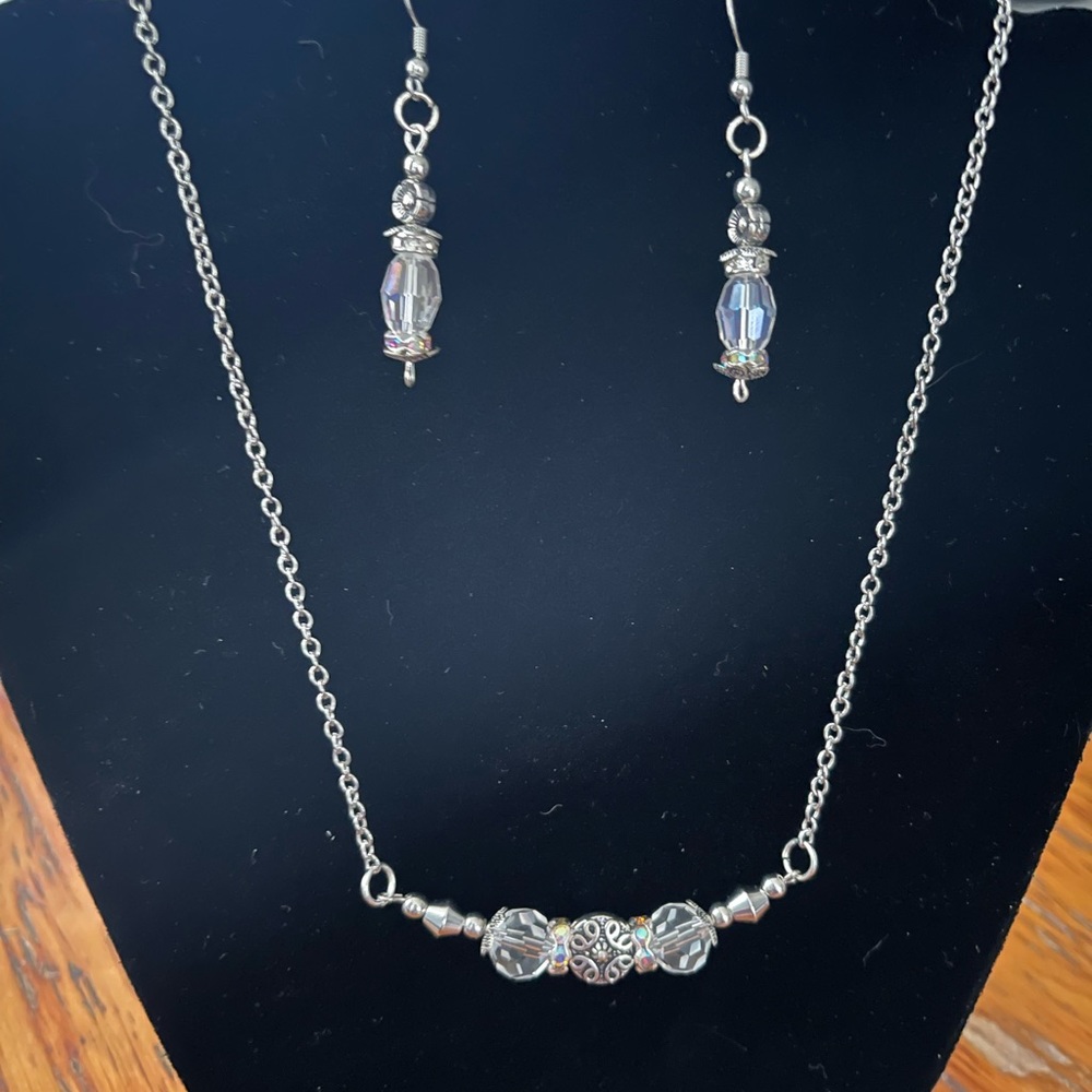 Earrings and necklace